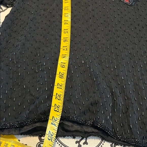 Vintage 100% Silk Beaded Blouse - Picture 9 of 9